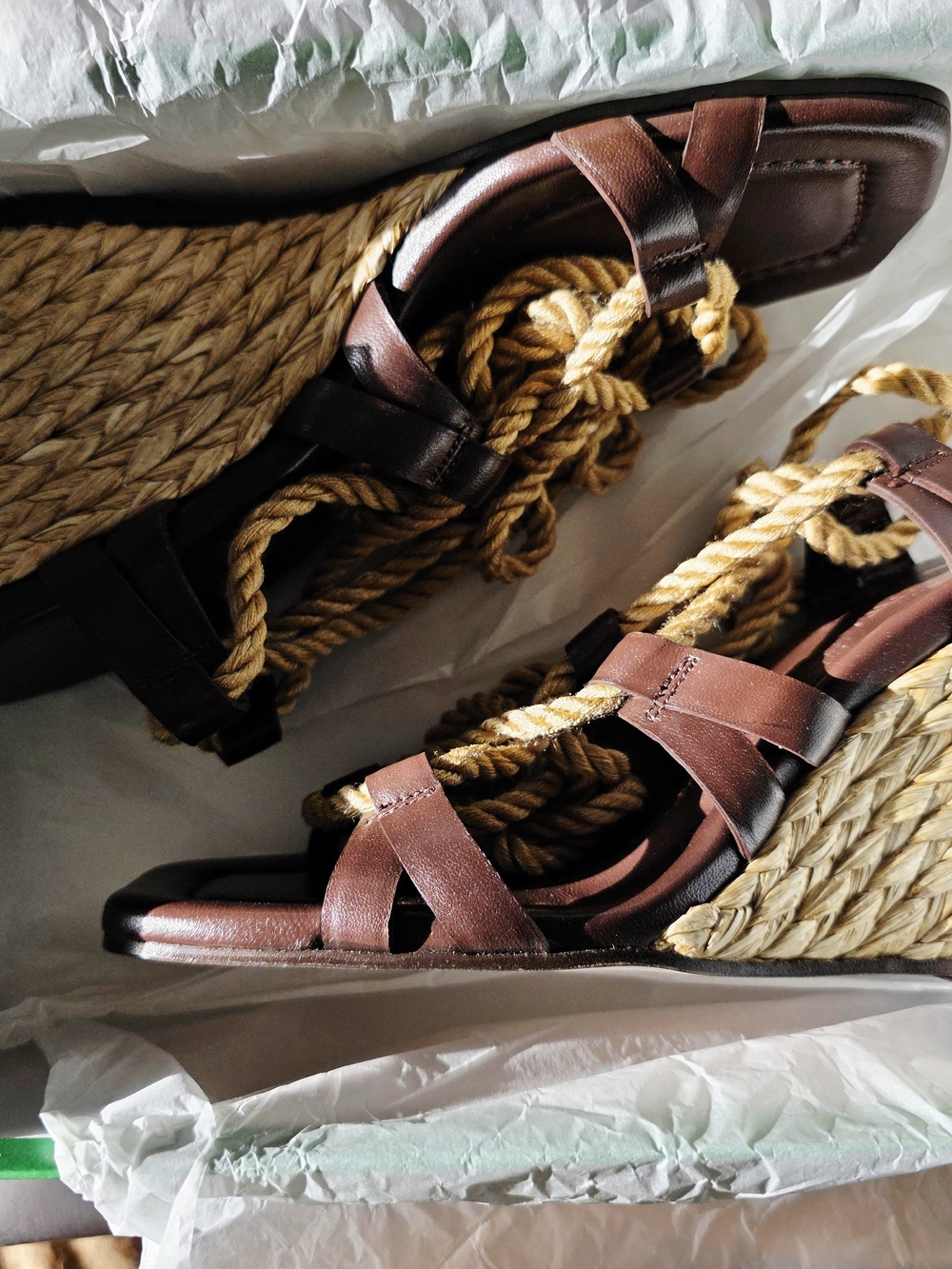 J.Crew Rope Lace-Up High-Heel Sandals In Leather Size 8.5M - Picture 6 of 8
